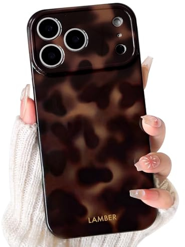 NITITOP für iPhone 17 Pro Hülle Süßes Leopard Muster, Braun | Ästhetische Braun Bernstein Design, für Frauen Mädchen, Weiche TPU, Vollständiger Kameraschutz, Schutzhülle Handyhülle