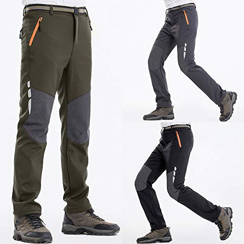ANKROYU Pantaloni da trekking da uomo per esterni Pantaloni da trekking leggeri ad asciugatura rapida elasticizzati e traspiranti comodi per l'arrampicata in campeggio Nero Grigio (XX-Grande)