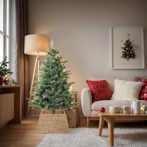 Générique Collier de Sapin de Noël Marron 70 x 70 x 28 cm Jacinthe d'eau,Décorations de Noël & saisonnières,Jupes de Sapin de Noël-42020174