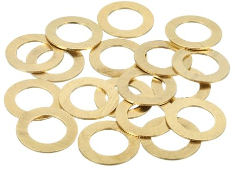 QUARKZMAN 28 Piezas Arandelas Planas Latón ID 12mm OD 20mm 0.8mm Gros | Juego Arandelas Cobre M12 Para Aplastar Para Tornillos Reparación Maquinaria, Construcción