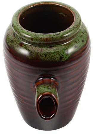 BAZEITFLOW Fontaine Écologique en Pot Céramique Petit Modèle Système de Circulation D’Eau pour Bassin et Aquarium Décoration Cascade D’Extérieur pour Jardin et Terrasse