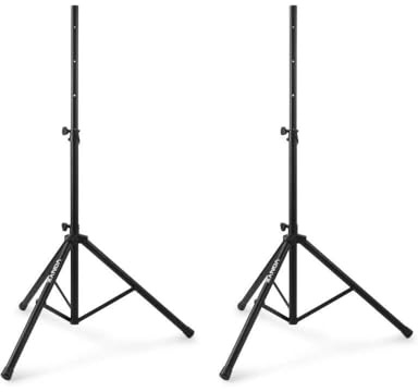 Vonyx LS01K Lautsprecherständer, 2er Set - höhenverstellbar 110cm-180cm, Universal Boxenständer, Speaker Stand bis ca. 20 Kg Traglast, Lautsprecher Ständer mit versteckter Kabelführung- Schwarz