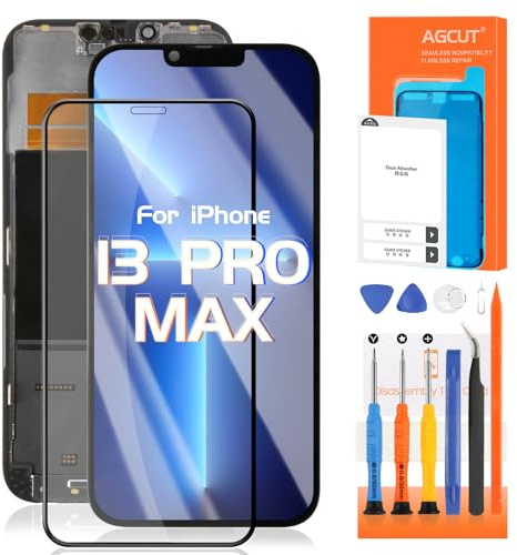 AGCUT Écran LCD pour iPhone 13 Pro Max LCD Display pour iPhone 13 Pro Max A2484 A2641 A2644 A2645 A2643 6,7 Pouces Ecran Replacement Digitalizer 3D Touch Screen Assemblée avec Réparation, Noir