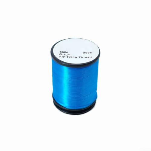 Bobine de fil de fixation de mouches 200D pour la fabrication d'appâts réalistes – Fils en polyéthylène pour truite, saumon, nymphe, mouches, serpentins – Bobine de 40 m (bleu)