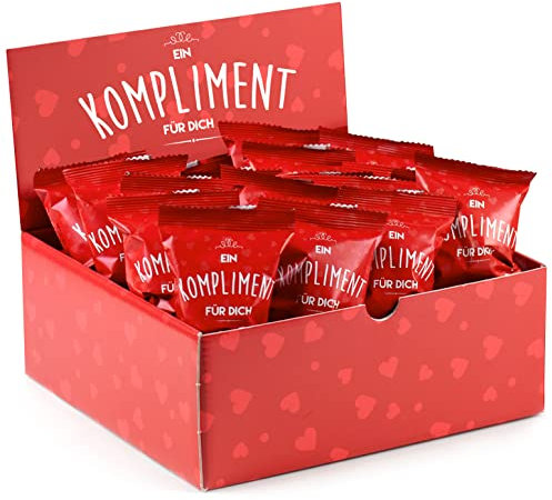 25er Box Glückskekse Ein Kompliment für Dich Glückskekse Kompliment Geschenk Muttertag, Danke, Geburtstag, Schön dass Du da bist, Füllung Adventskalender | frisch gebacken, vegan & made in Germany