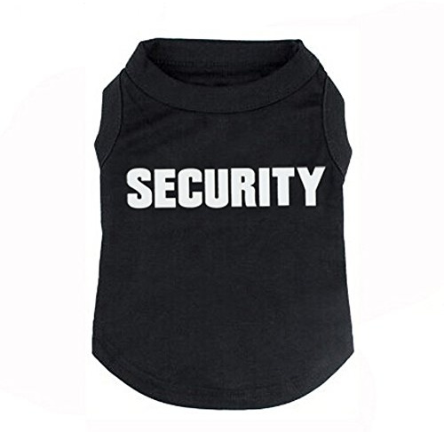 Hundehemd T-Shirts Welpe Sommerkleidung Hund Tank Top Weste Security Schweißhemd für kleine Hund mittlere Hundekatze (XXL, Schwarz)