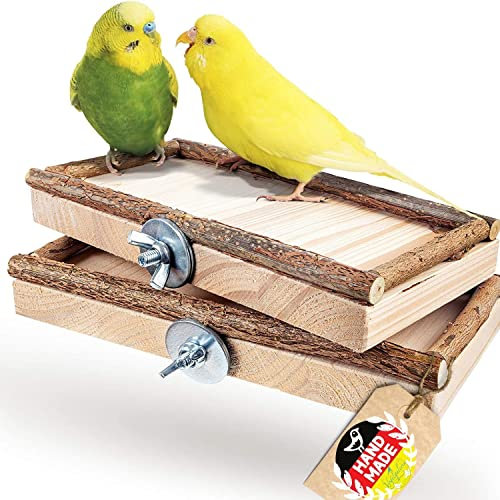 Vogelgaleria® 2er Set Wellensittich Sitzbrett Wellensittich Zubehör Vogelkäfig Vogel Accessoires
