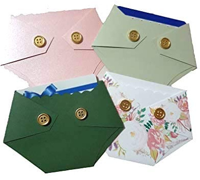 Diaper Baby Gift Card Holder Floral and Green - Cute Baby Shower Game Prizes-Set of Four from Kards by Kaylee (Set of 4-One of Each)
