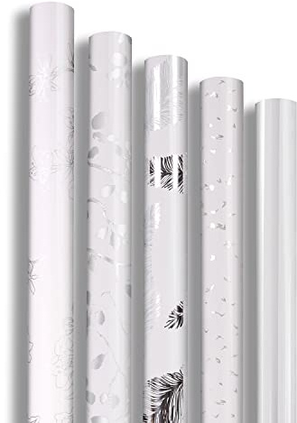 Clairefontaine 211825AMZC - Karton mit 10 Rollen Geschenkpapier Premium 2mx0m70 80g, sortierte Motiven Weiß, 10 Rollen