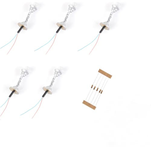 ZYWUOY 5 Stück Modelleisenbahn-Scheinwerferlampe 1:87 Flutlichter HO TT Scale LEDs