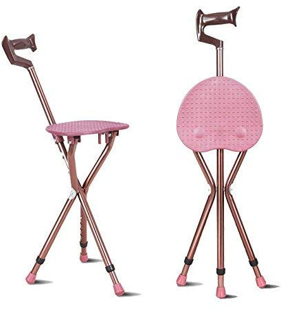 Fällbar käpp Seatane Stol Walking Stick Tre fötter hopfällbara kryckor med sits Hjälp-steg stol Interesting
