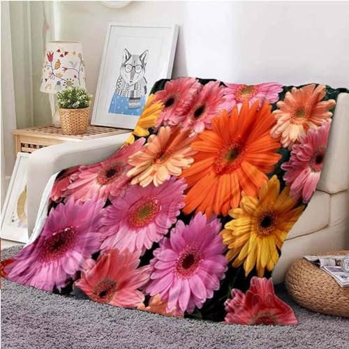 Kuscheldecke Flauschig Rote Chrysantheme Kuscheldecke als Geschenke für Frauen Männer Extra Weich Warm Decke als Sofaüberwurf Tagesdecke oder Wohnzimmerdecke - 160 x 200 cm
