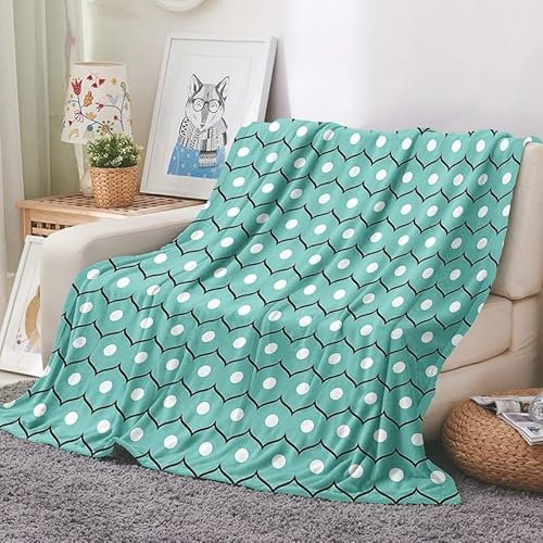 EHOMERY Mantas Sofa Etnicas Cobija Grande Mantas Cobijas De Verano Puntos Manta Aire Acondicionado Mantas Decorativas Suaves Y Cómodas Verde 240x180cm