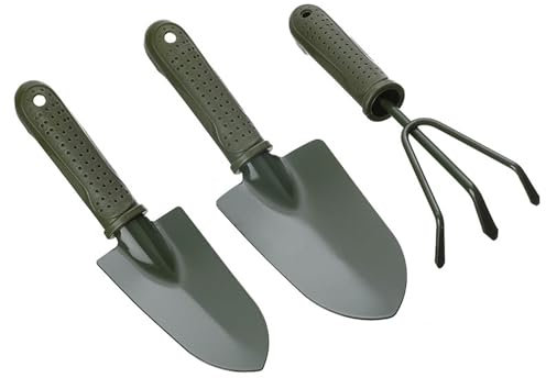 Wagoodter - Set di 3 mini attrezzi da giardinaggio per giardinaggio piccoli e leggeri rastrelli in ferro per interni ed esterni (C)
