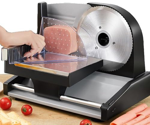 Trancheuse À Viande Électrique 200 W, Trancheuse De Viande De Mouton En Acier Inoxydable, Machine À Trancher Le Pain, Épaisseur Réglable De 1 À 15 Mm, Lame Amovible, Pour Charcuterie