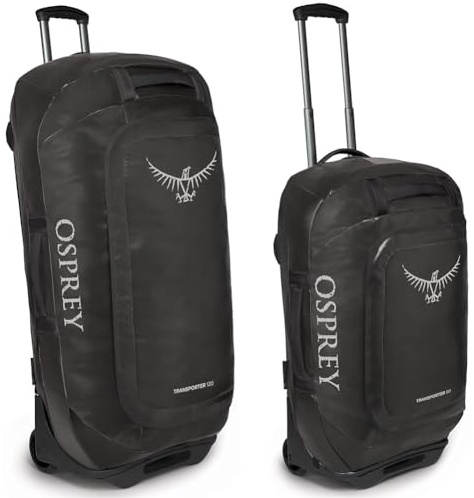 Osprey Rolling Transporter 120 strapazierfähiger Rollkoffer, Unisex Black O/S & Unisex – Erwachsene Rolling Transporter 60 Duffel Bag, Black, O/S, Schwarz