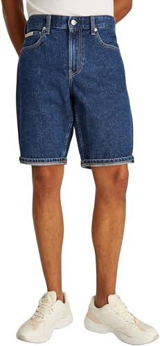 Calvin Klein Uomo Pantaloncini in Jeans Regular in Cotone, Blu (Denim Dark), 30W