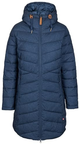 Trespass Womens Padded Jacket Long Length with Grown On Hood and 2 Pockets Turka