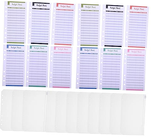 Tofficu 24stücke Budgetordnereinlagen Pvc Transparente Bindertaschen Reißverschlussumschläge Für Lose Blätter Budgetblätter Für Ordnertaschen