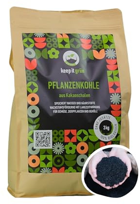 keep it grün Pflanzenkohle 3kg (10L) - fein gemahlen | feinkrümelig & staubarm, für Boden, Kompost, Terra Preta & Trenntoilette, Wasser- & Nährstoffespeicher, ohne Zusätze