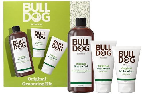 Bulldog Hautpflege - Männerpflege Geschenkset - Original Männerpflege-Set - Enthält Original Feuchtigkeitscreme, Waschgel und Duschgel - Geschenkset für Männer