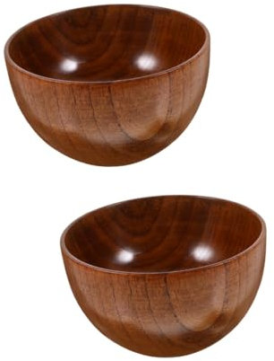 ABOOFAN 2st Holzschüssel Obstschale Suppenschüssel Aus Holz schalen Brotschale Aus Servierschale Schüsseln Servierschüssel Aus Salatschüssel Aus