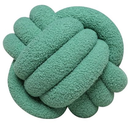 GYCS Sofa-Kissen,Knotenkissen,Knotenkugelkissen,Knotbugelwurf Kissen Ultra Weiche Begleiterin Dekoratives Handgewebte Knotbugel Lamm Samtsofa Kissen, Deko Zimmer,Grün,22cm