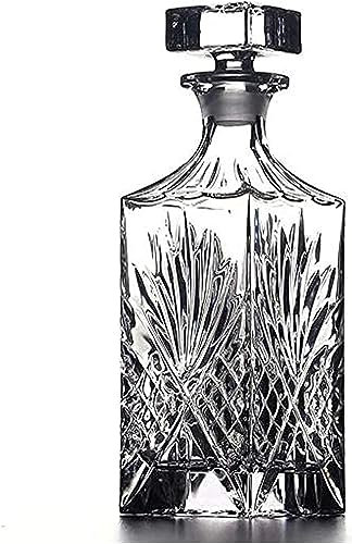 DEFBOW Decanter Decanter per Whisky Decanter per Vino Decanter per Whisky in Vetro di Cristallo Cantina per Vino Bottiglia per casa Brocca per Vino con Coperchio Decanter per Vino