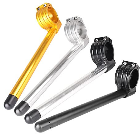 FSFYUK 39MM Motorrad Stummellenker Durchmesser 2 Stück Geteilte Stummellenker Montagestangen 7/8 Verstellbarer Lenker Für Motorrad Universal, Silbe