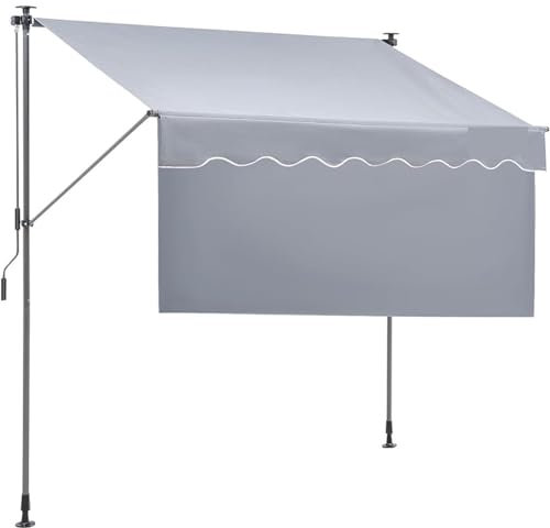 GSCLZ Auvent rétractable Manuel, auvent de Porche, Tente extérieure de Jardin, Balcon, Porte extérieure, auvents de chapiteau, Pergola, abri de Voiture, Ombre de Camping pour Balcon, Resto, Café