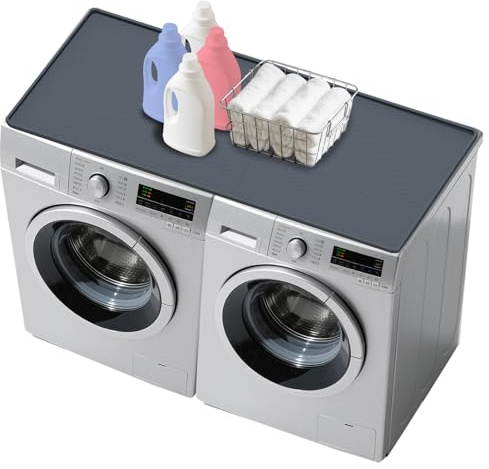 Lave-linge 130 x 65 cm, plan de travail antidérapant, étanche en silicone, avec bord surélevé pour organisation, tapis de protection pour buanderie, cuisine, maison