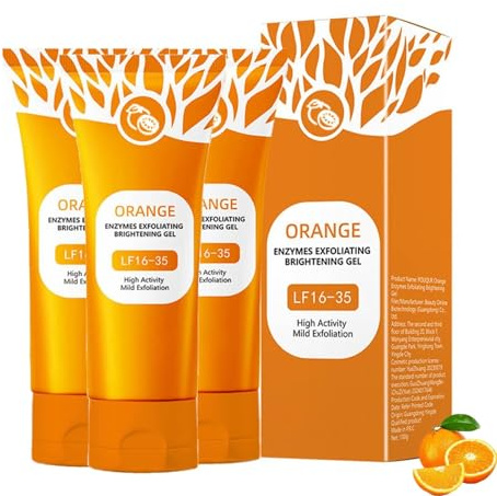 Natürliches Orange Peeling Gel, 2025 New Orange Gesicht Reinigung Peelings Reinigungsgel, Orange Brightening Exfoliating Peeling Gels für das Gesicht und Körper, Für Gesicht Tiefenreinigung (3PC, 50g)