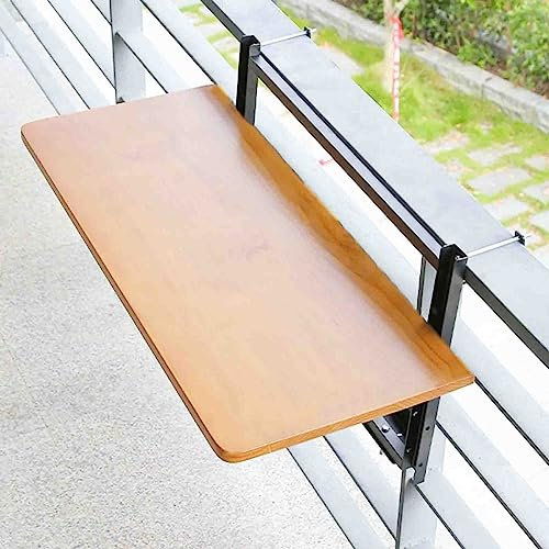 DRFGNF Tavolo da Bar per Balcone Leggero per ringhiere, metà in Legno Appeso con Chiusura di Sicurezza, ringhiera Pieghevole da Parete, Altezza Laterale del bancone per Patio es