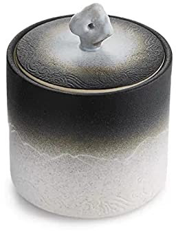 Tea Canister Antique Style Porcelain Tea Tin Matte Kiln Glazed Surface Ceramic Tea Storage Containers with Airtight Lid Food Storage Container for Tea Coffee Herb Spices Sugar and More Airtight Tin