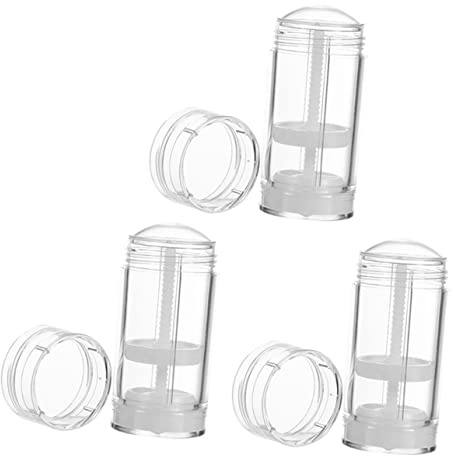 WOONEKY Envases De Bálsamo Labial Transparentes Vacíos 3 Unidades 15g Compactos Anti Fugas Para Uso Cosmético Portátil Viajes