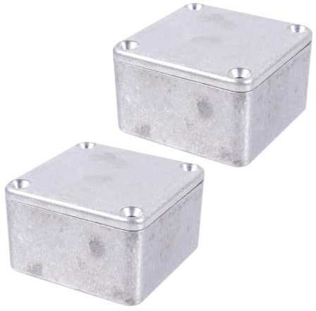 2 Stück-pack Aluminium Gitarrenpedalgehäuse Druckguss | Unlackierte Oberfläche zum Bemalen, Leichte Bauform, Silber, für Performance Einsatz und Vielseitige Kompatibilität