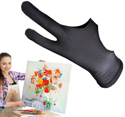 Generisch Zeichenhandschuh - Digitalkünstler Handschuh Zwei Finger,Paar Reduziert Reibung Rechte Linke Hand Zubehör Für Malerei Basteln Skizzieren Anfänger Studenten