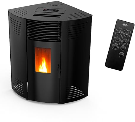 Poêle à granulés d’angle étanche Iseos 12,2 kW Noir Sannover