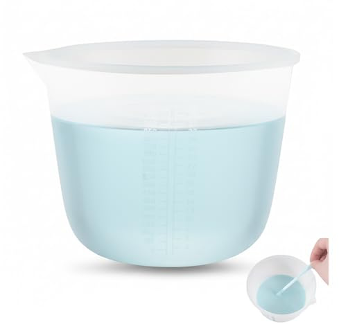SZMK Misurini In Silicone 1000 ML,Bicchieri Dosatori In Silicone per Resina,Tazza di Misurazione,Misurino per Resina Epossidica Con Scala,Measuring Cup,Caraffa Graduata,Bicchiere Minipimer