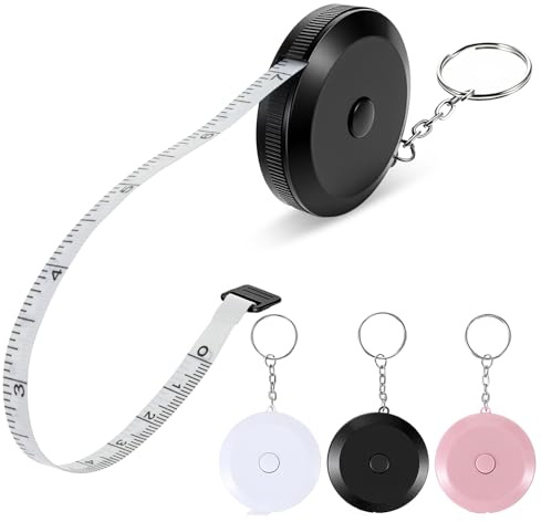 Ouligay 3 unidades de cinta métrica para cuerpo con llavero, 150 cm/60 pulgadas, cinta métrica retráctil para cuerpo, cinta métrica suave, cinta métrica para medir longitud, pecho, cintura, etc
