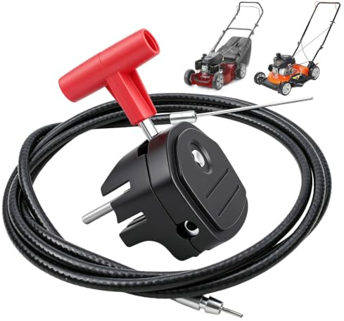 Cavo dell'acceleratore universale da 142 cm con leva di avviamento per tosaerba, leva dell'acceleratore, ricambio per tosaerba a benzina, motozappa e attrezzi da giardino, cavo Bowden regolabile