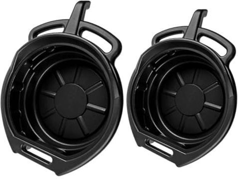CLISPEED Bandeja de Goteo para Aceite Automotor 10l y 15l, Material PE Resistente, Adecuado para Drenar y Cambiar Aceite de Motor en Vehículo, Paquete de 2 Piezas