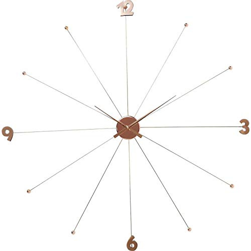 Kare Design Wanduhr Like Umbrella, Rosegold, 100cm Durchmesser, ohne Tickgeräusch, Quartzwerk, Große Uhr, Modern, Minimalistisch, Wohnzimmer, Stahl, Batterie nicht inklusive | Batterie nicht inklusive, minimalistisch, Wanduhr, Dekouhr, stiller Lauf, als Wohnaccessoire, Wohnzimmer, Büro