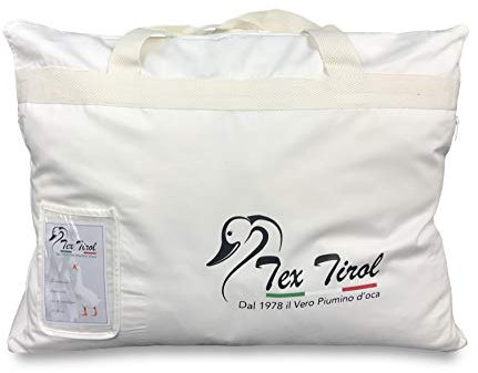 Tex family - Piumone Invernale | Vero Piumino d'Oca 50% | Trapuntatura Antipiuma | piumone caldo matrimoniale invernale | Bianco, 1 Piazza E Mezza CM. 200X200, Cotone