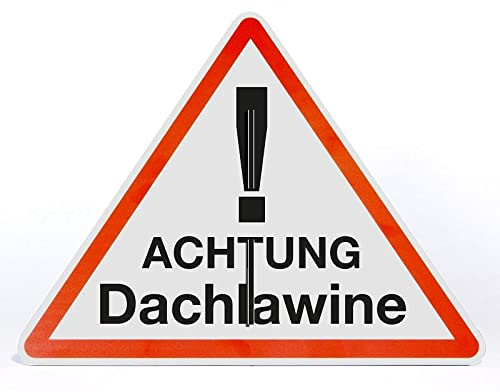AllesKlaro® - Warnschild Aufsteller - Achtung Dachhlawine - Dreieck - freistehend aufstellbar - stabile 4mm Alu Verbundplatte (50x40cm)