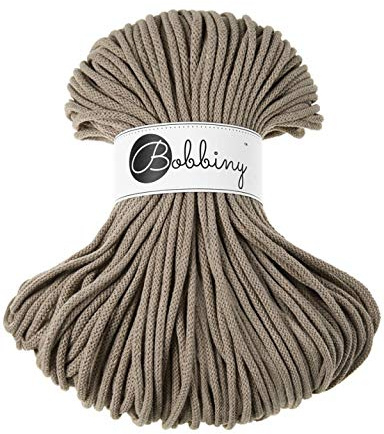 Bobbiny Oeko-Tex Kordel 5mm x 100 Meter für Makramee und Basteln in Coffee