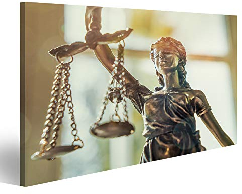 Bild Bilder auf Leinwand Die Statue der Gerechtigkeit - Lady Justice oder Iustitia/Justitia die römische Göttin der Gerechtigkeit Wandbild Poster Leinwandbild TLQ