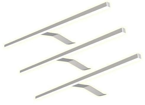 kalb Material für Möbel LED Kleiderschrankleuchte Aufbauleuchte Schrankbeleuchtung 1-4er SET chrom / silbergrau 600mm, Oberfläche:verchromt, Auswahl:3er Set warmweiss
