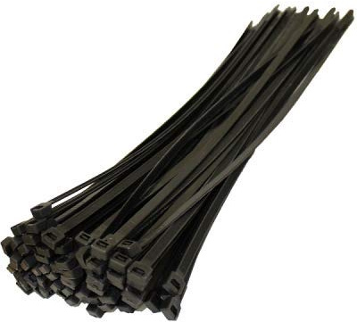 Cable Zip Ties Black Heavy Duty 430mm x 4.8mm 100 Pack, Tie Wraps, Cable Tie, Twist Wire, Long Thick Strong Zipties Self-Locking Strong Nylon