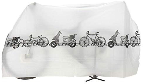 NANANA Copribici Telo, Telo Protettivo Impermeabile per Biciclette, Copertura Bici Bicicletta Antipolveri Anti-nakeey Copribici Telo Copri Bicicletta (Tessuto in Poliestere) (210x100 Cm),Bianca
